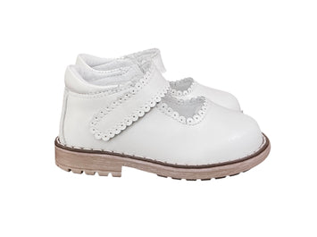 Toddler White Leather Shoe – 100% Real Leather Interior, Durable Sole &  Timeless Style (Sizes 4–10)