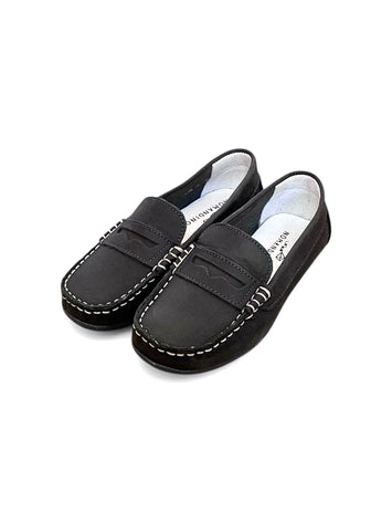 Andy Navy Blue Leather Loafers
